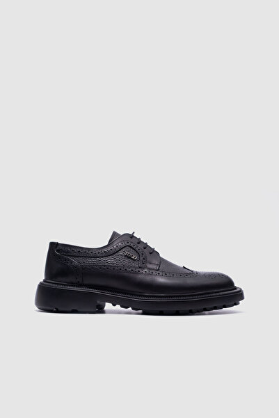 TOGO Men's Black Antique Genuine Leather Laced Classic Shoes [052336]