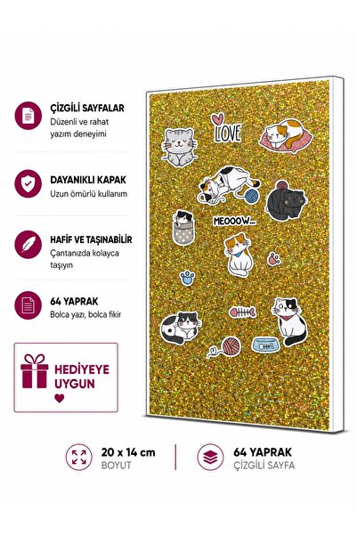 4nio Sa šljokicama Sari mačka Sveska