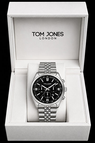 Tom Jones London Erkek kol saati orjinal gümüş renk çelik kararmaz orjinal 3a...