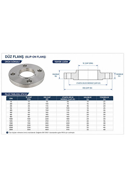 abcpaslanmaz Yuvarlak Flanş - Paslanmaz Flanş İç Çap: 21mm DN15 - 304 Kalite ...