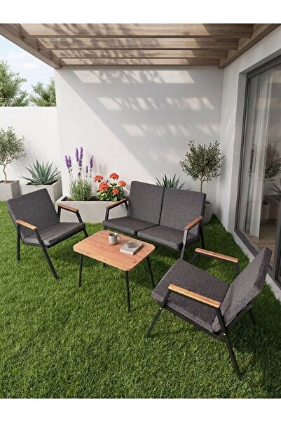 Dekoroom's Duru 2-1-1 Bahçe Balkon Mobilyası,cafe Mobilyası , Çay Seti