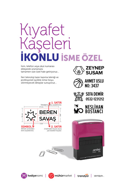 MühürMarket > Kıyafet Kaşeleri - İsme Özel Çocuğunuz İçin Okul Kaşesi - MMKIY