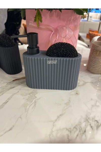 KARCILAR HOME STORE Arow Acrylic Gray Liquid Soap Dispenser