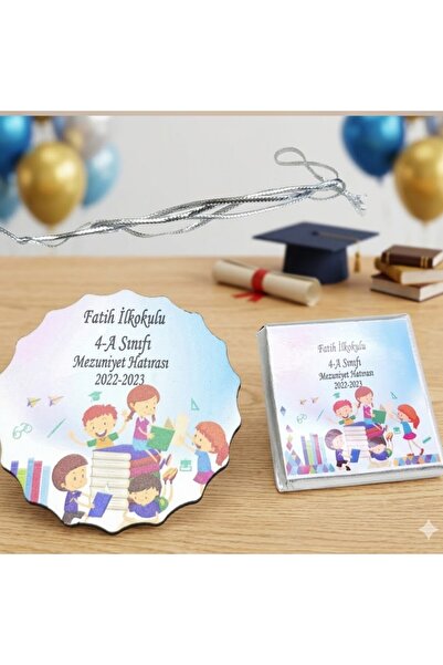 Hayaller Dükkanı 30 Adet İlk Okul Mezuniyet Ahşap Magnet Ve Madlen Çikolata M...
