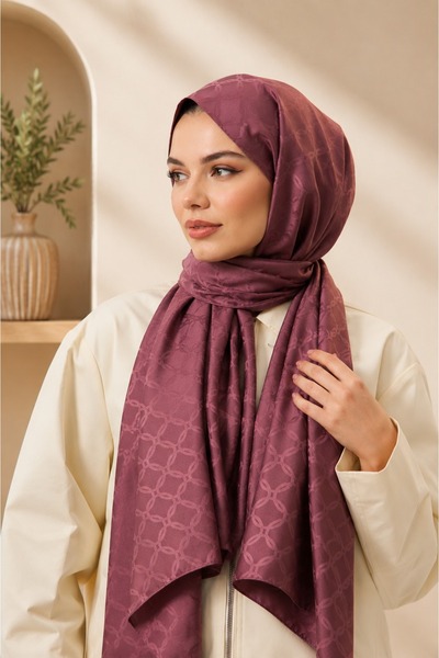 MİRSOY SCARF Lina Desen Kaymaz jakarlı Şal