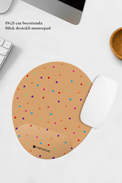 Mincanas Renkli Bilek Destekli Oval Mouse Pad Mouse Altlığı