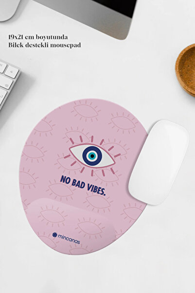 Mincanas Mouse Pad oval cu suport colorat pentru încheietura mâinii