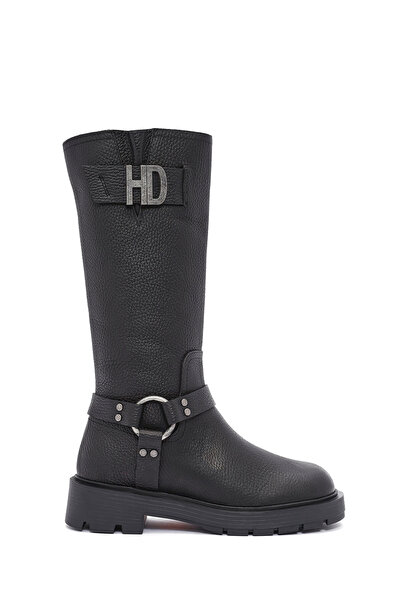 Harley Davidson Schwarze Myerson-Lederstiefel für Damen 026Z100068