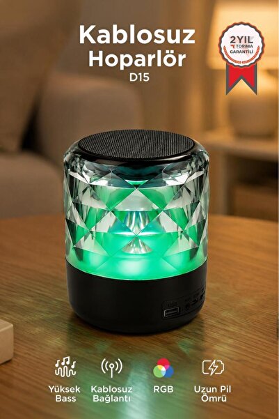 Torima Bluetooth Hoparlör Rgb Işıklı Taşınabilir Speaker D15 Siyah