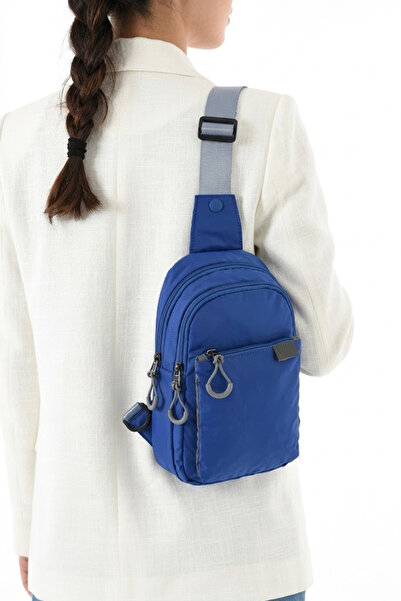 Ayax Geantă Crossbody Unisex, albastru închis, din țesătură de parașută, rezi...