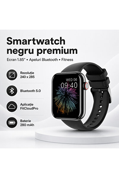 Onlinecom Storetail Offers Smartwatch Negru cu Ecran Mare 1.85 inch, Apeluri ...