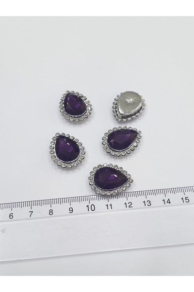 CRYSTALSHOP Tamnoljubičasta kap - Sa kamenčićima ivice, 18*24mm (25 kom)
