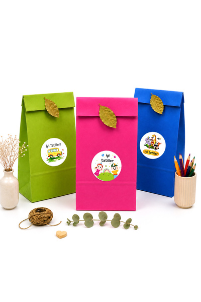 repro design Set de 12 pungi de hârtie colorate pentru cadouri, 15x29 cm |   ...