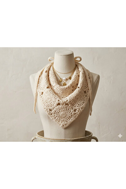 CROCUS DESIGN Bohemian Style Knit Motif Bandana