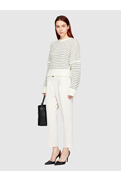 Sisley Viscose Blended Regular Waist Stretchy Jogger Pants Women's Beige Trou...