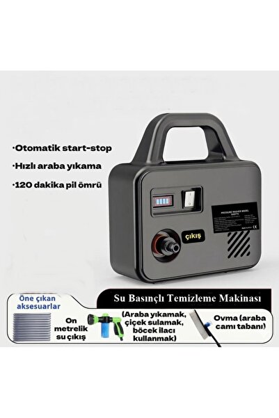 Geseus Çanta Tip Çift Akülü Ağaç -Bahçe İlaçlama Oto Yıkama Tabancası Şarj Gö...