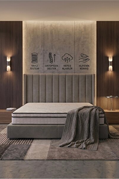 MUBO Full Ortopedik Bamboo Ekstra Yaylı Yatak 20cm Özel Ölçü Seçenekli