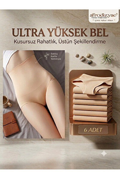 Afrodizyac Pachet de 6 batouri din bambus cu talie ultra înaltă (extra moale ...