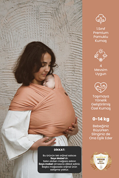 ilays beauty Premium Birinci Sınıf Pamuklu Esnek Wrap Sling (BABYWEARİNGE ÖZE...