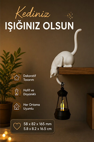 İBERİALHOME Dekoratif Raf Sarkıt Kedi Biblosu | Kitaplık ve Raf Dekoru | Mode...