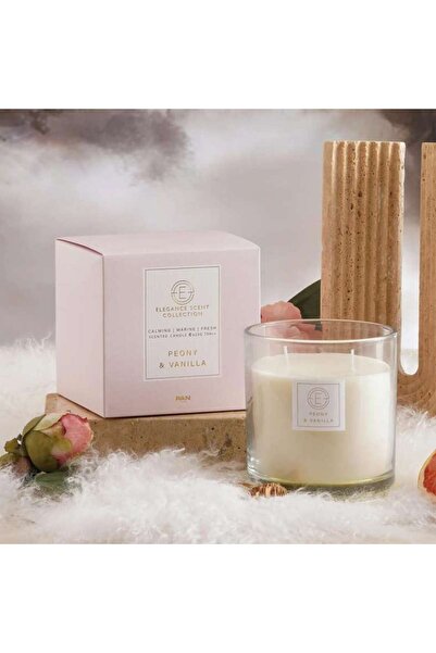 PAN HOME شمعة أنيقة معطرة برائحة الفانيليا والفاوانيا في وعاء زجاجي 623 جرام ...