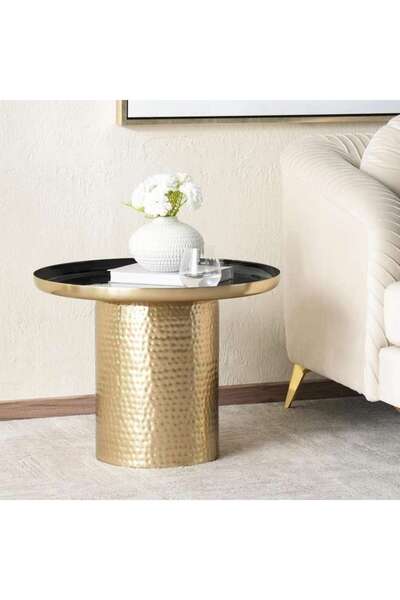 PAN HOME Sanadah End Table Small - Black & Gold
