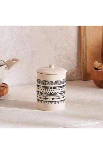 PAN HOME علبة إيليني العرقية سعة 750 مل - أسود وبيج