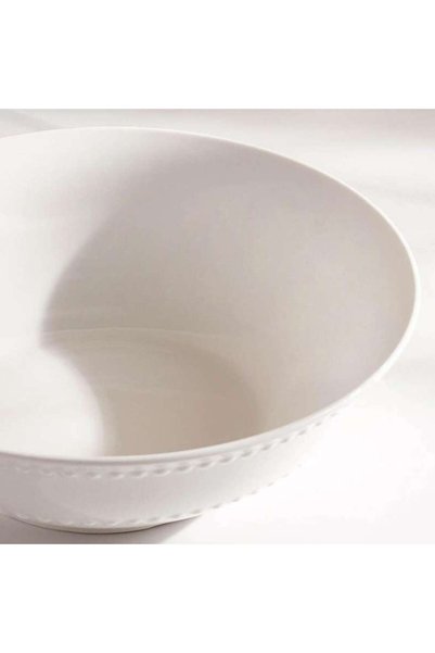 PAN HOME Perlee Beaded New Bone China Vegetable Bowl Dia22.8cm -white
