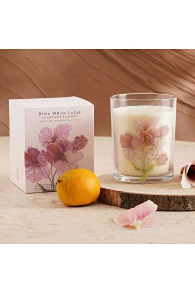 PAN HOME شمعة معطرة في وعاء زجاجي برائحة اللوتس الأبيض من بليس - وردي - 470 ج...