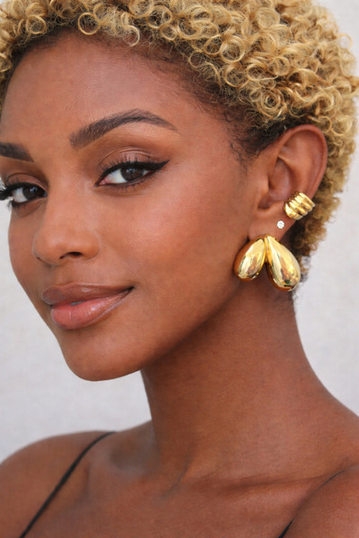 Store Diva Charm Brand Model Double Drop Earrings