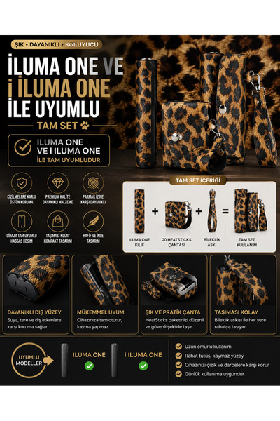 Zigver Iqos Iluma One Tam Kılıf Set Leopar