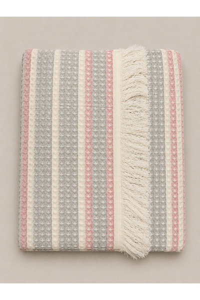 Pamuva Double Cotton Pique 215X240 cm Tufted Woven Bedspread Geometric Pattern