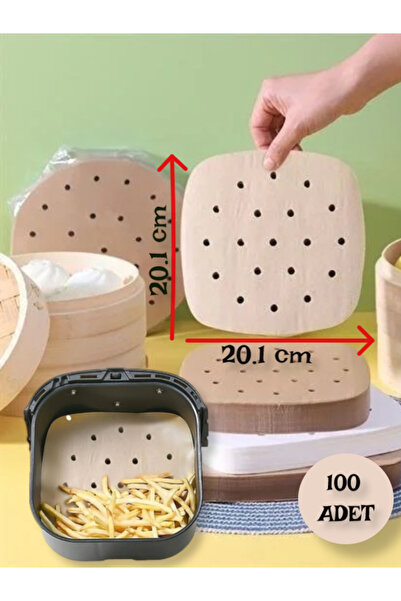 TOYFEST Disposable Perforated Air Fryer Baking Paper 20 cm x 20 cm - 100 Pieces