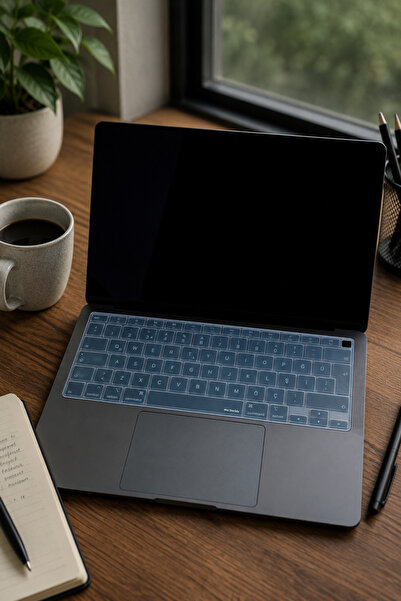 Mcstorey Macbook Air M1 Kılıf 13inç Klavye Koruyucu Türkçe Q Harf Baskılı Tou...