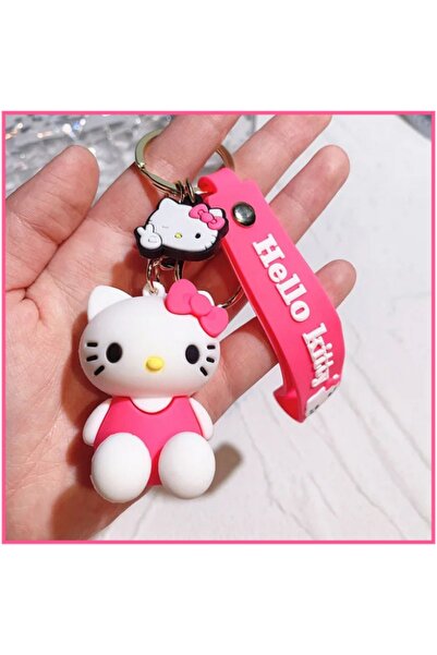 TOYFEST 3 Boyutlu Slikon Hello Kitty Figürlü Anahtarlık & Çanta Aksesuarı