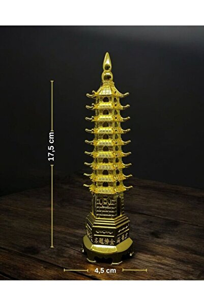 ÇİN KÜLTÜR MERKEZİ Feng Shui Pagodası Orta Boy 17.5 cm x 4.5 cm Çin Tarzı Hed...