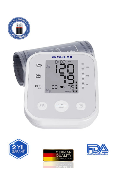Wohler Üst Koldan Ölçer Dijital Tansiyon Aleti , Nabız Ölçer, Usb Girişli , 9...