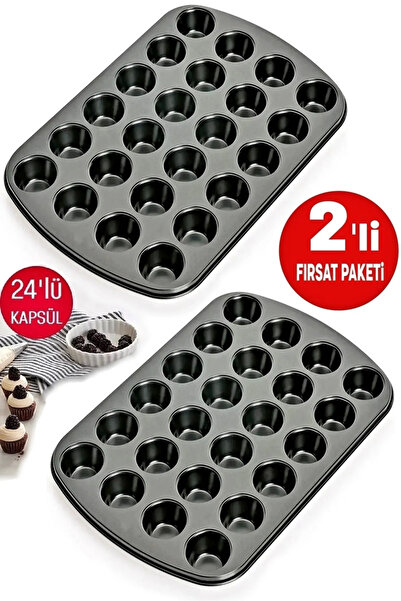 Berdina Home Muffin Kalıbı 24'lü Mini Cupcake Fırın Kapsülü Kek Browni Kekstr...