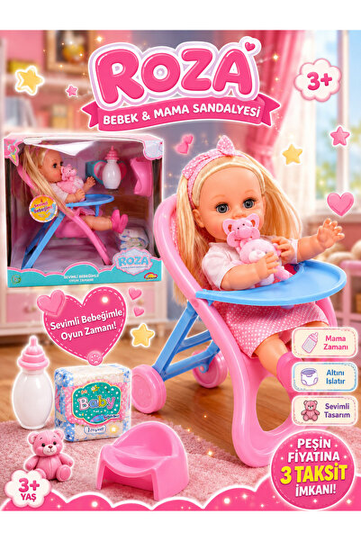 ideal STORE GLOBAL ROZA BEBEK 100965 MAMA SANDALYELİ ALTINI ISLATAN 3+