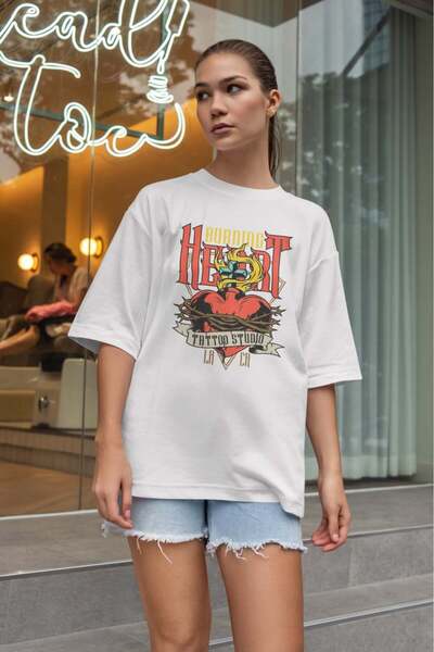 buzagi tasarım ürünleri Urban Oversize Unisex White T-Shirt