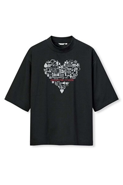 buzagi tasarım ürünleri Depeche Mode Digital Print Oversize Black Unisex T-Shirt
