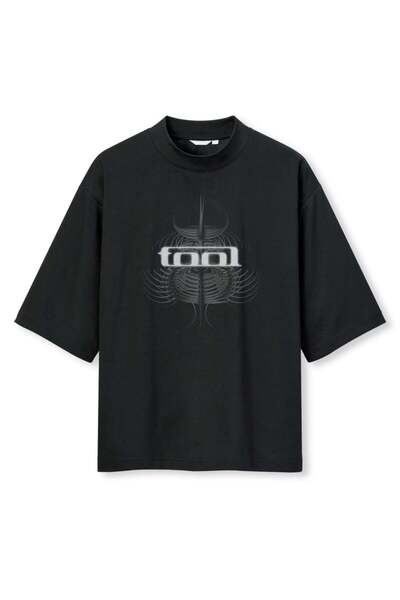 buzagi tasarım ürünleri Tool Digital Printing Oversize Black Unisex T-Shirt