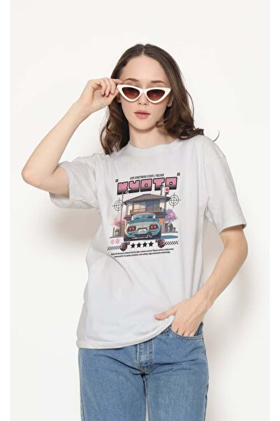buzagi tasarım ürünleri Urban Regular Fit Unisex White T-Shirt