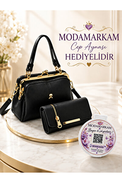 MODAMARKM MODERN LÜKS SPOR KADIN ÇANTASI VE CÜZDAN İKİLİ KOMBİN SET GÜNLÜK ŞIK VE RAHAT KULLANIM
