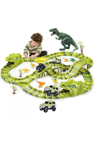 Smart Vibe Set DinoTrack Piste Mașini de curse DinoTrack™ 240 flexibile, 7 di...