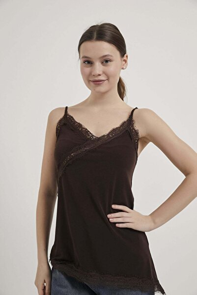 Arma Life Armalife 10626 Lace Detail Asymmetric Flexible Strap Women's Blouse