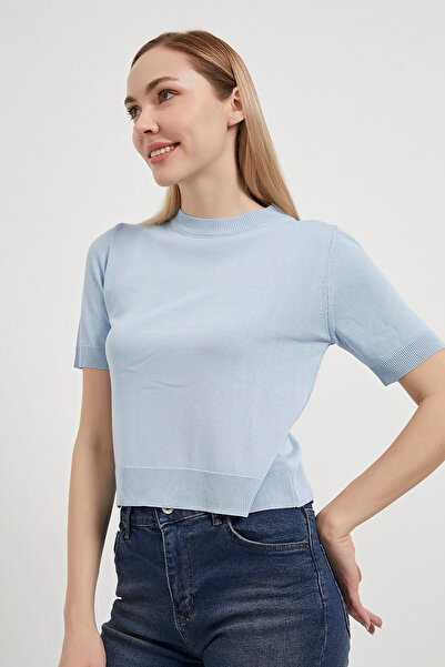 Arma Life Armalife 6610 double collar short sleeve knit women's blouse