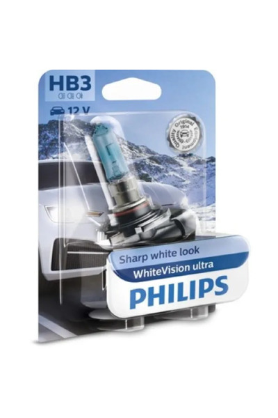 Philips Bec auto cu halogen White Vision Ultra HB3 65W 12V 9005WVUB1