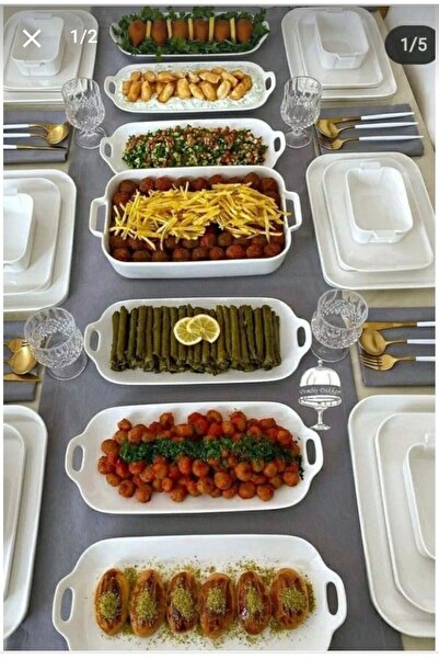 PAPİSAHOME 6-Piece Chicken World Serving Set, Presentation Plate Mega Size 35X16