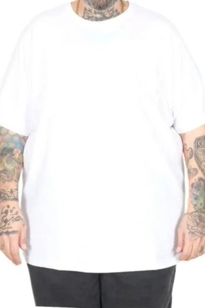 cusseli Big Size Men's T-Shirt Basic 20031 White